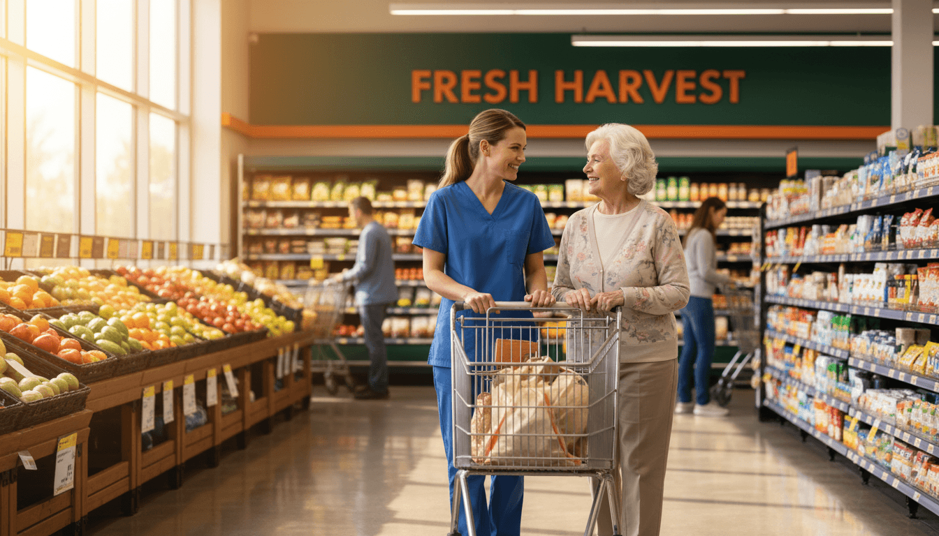 Senior care support with errands and daily tasks
