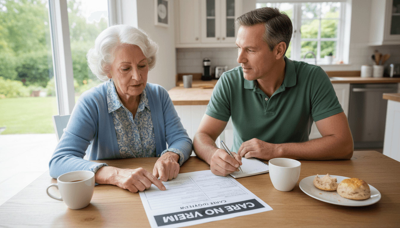 Family reviewing care plan together