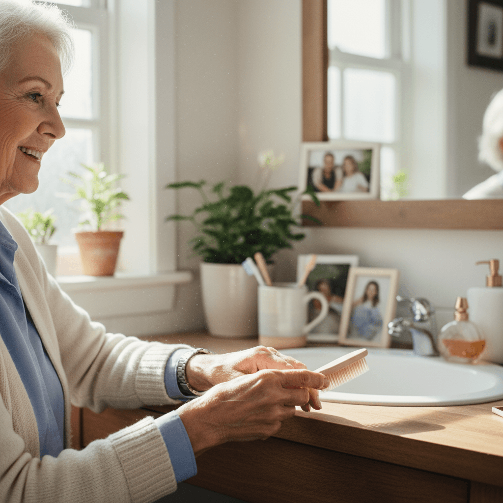 Caregiver supporting senior with compassionate care